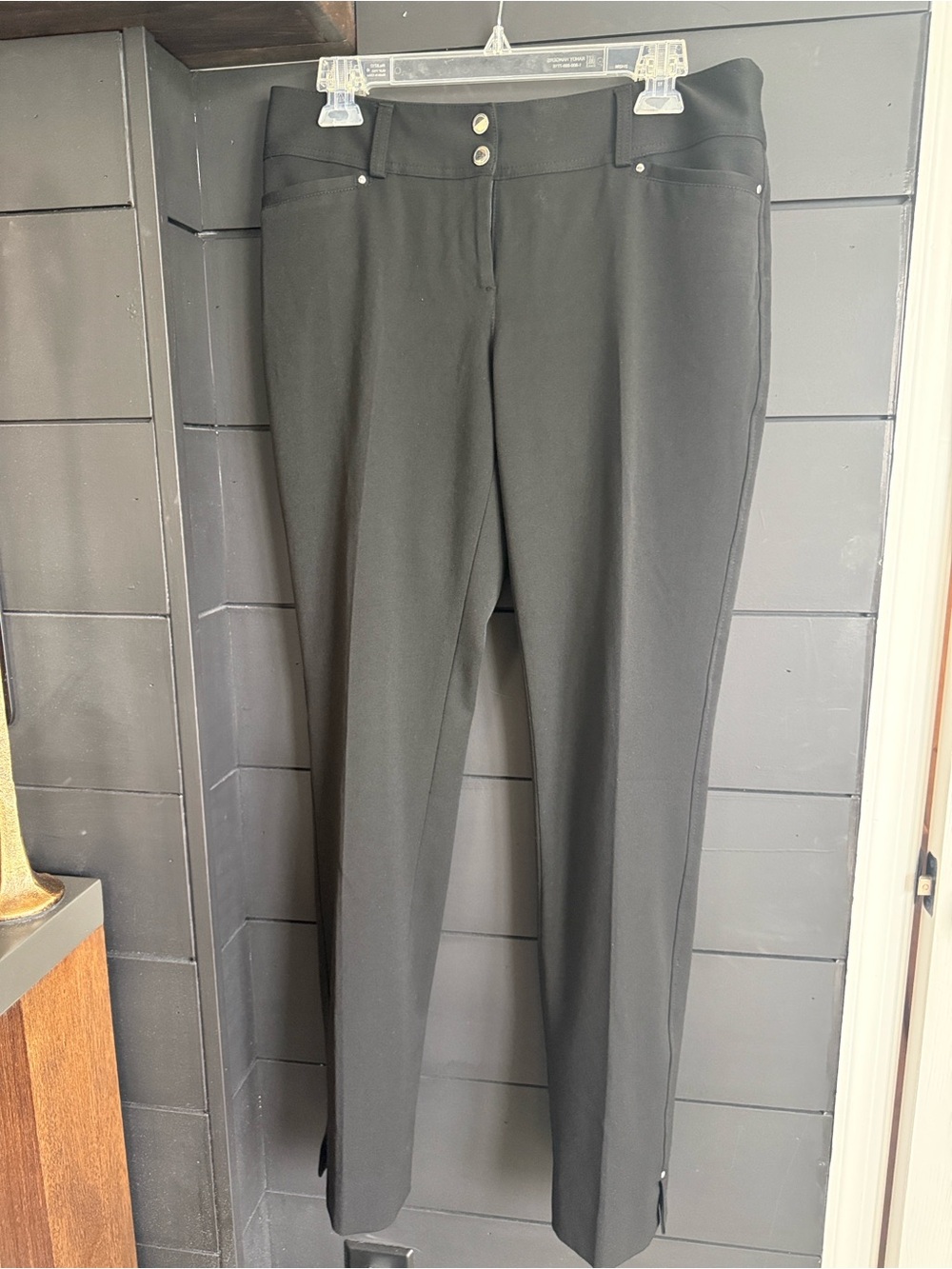 White House Black Market Black Straight Leg Pants - Picture 4 of 9